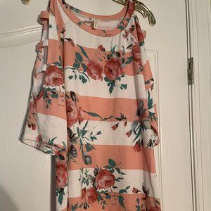 Now N Forever Ladder Sleeve Top Sz 2X